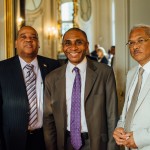 De gauche à droite : S. Exc. M. Reggy Nelson, Ambassadeur de la République du Suriname en France, M. Jean-Claude Beaujour, Vice-Président de France-Amériques, et M. Roy Smits, délégué permanent de la République du Suriname auprès de l'Unesco