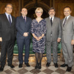 De g. à dr. : Octávio de BARROS, Gaspard ESTRADA, Ambassadeure Geneviève des RIVIERES, S.E.M. Paulo de OLIVEIRA CAMPOS, et Charles-Henry CHENUT